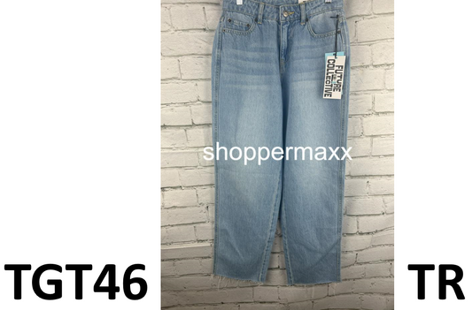 Women's High-Rise Straight Leg Denim Pant - Future Collective, Light Wash, 00