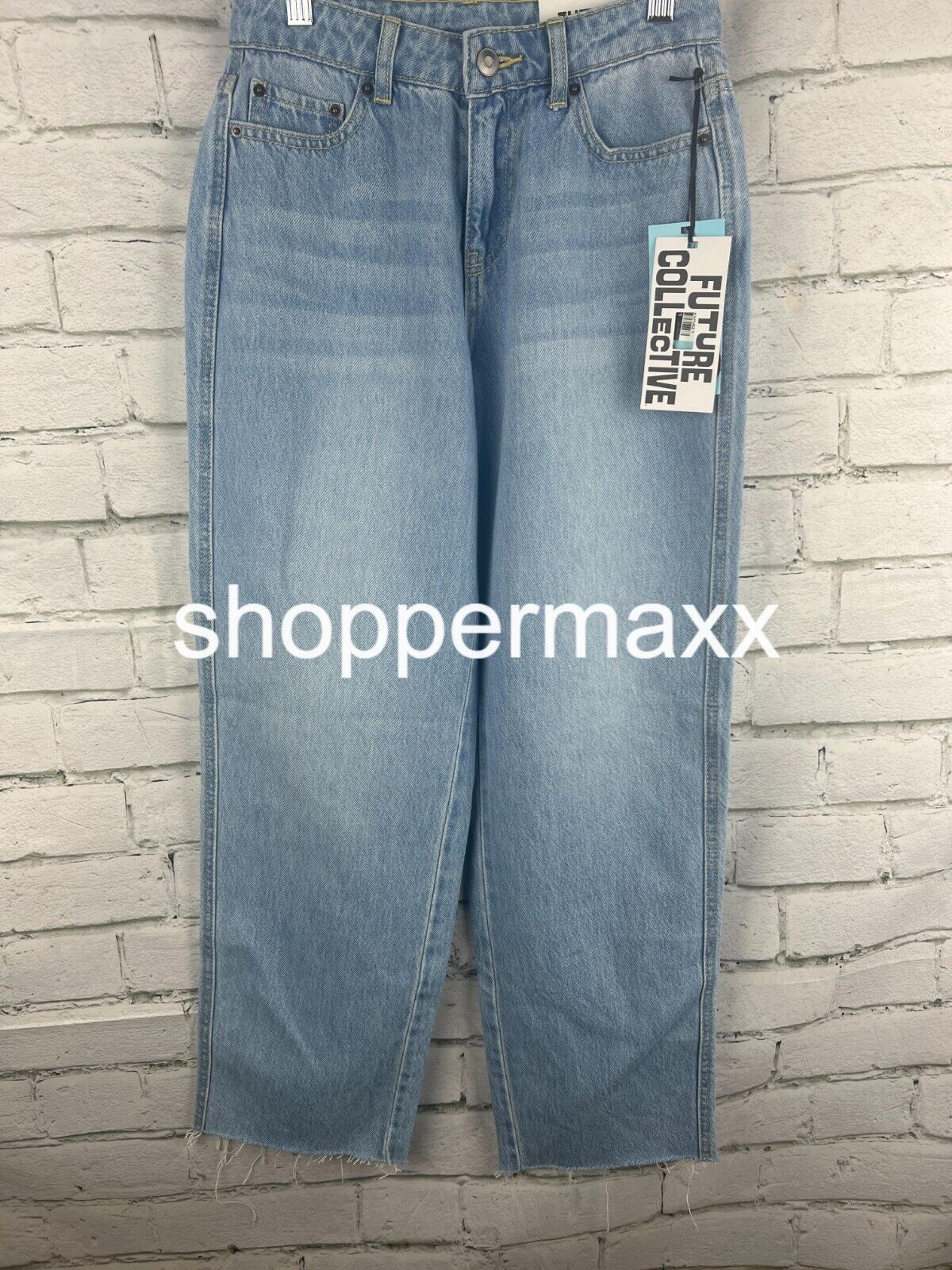 Women's High-Rise Straight Leg Denim Pant - Future Collective, Light Wash, 00