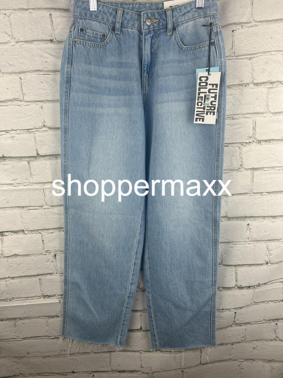 Women's High-Rise Straight Leg Denim Pant - Future Collective, Light Wash, 00