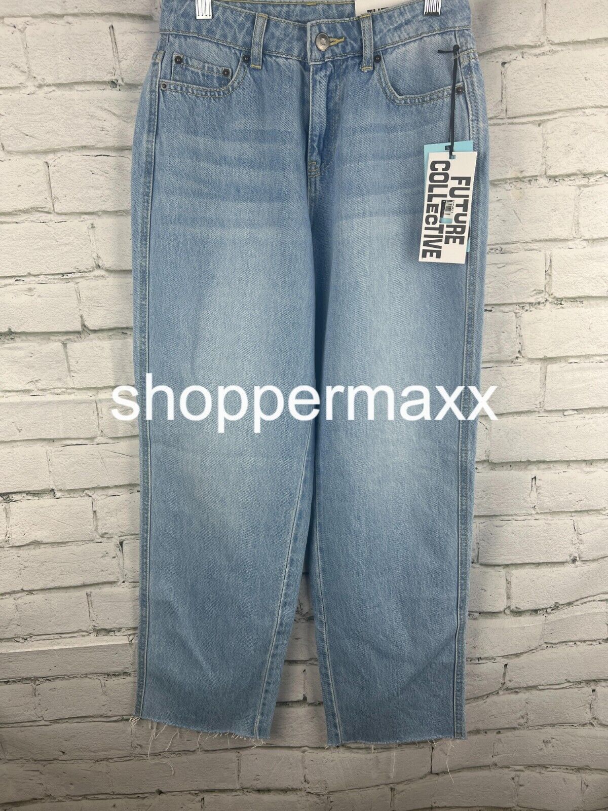 Women's High-Rise Straight Leg Denim Pant - Future Collective, Light Wash, 00