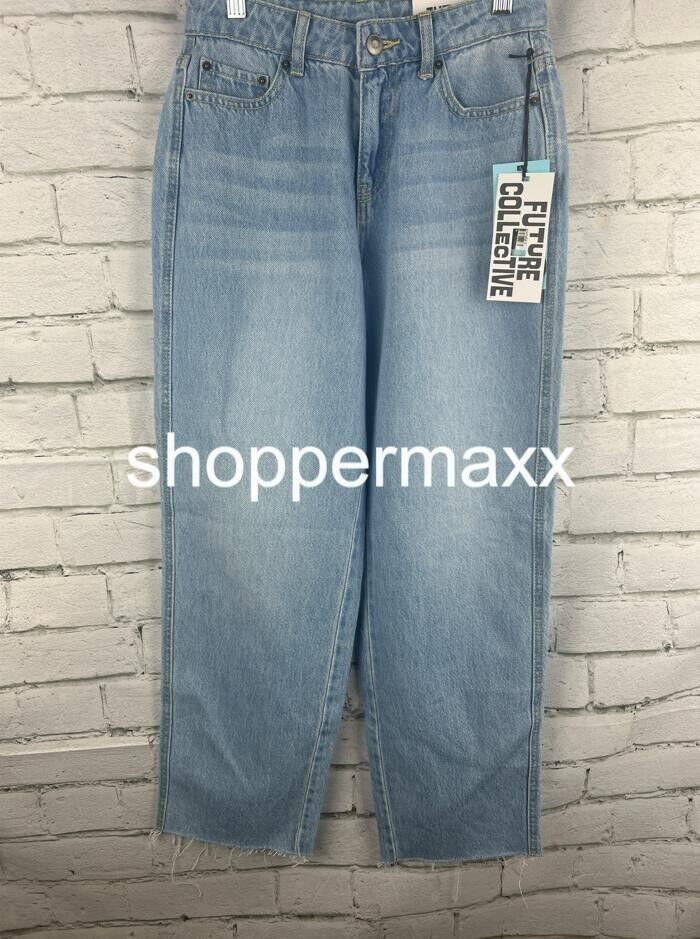 Women's High-Rise Straight Leg Denim Pant - Future Collective, Light Wash, 00