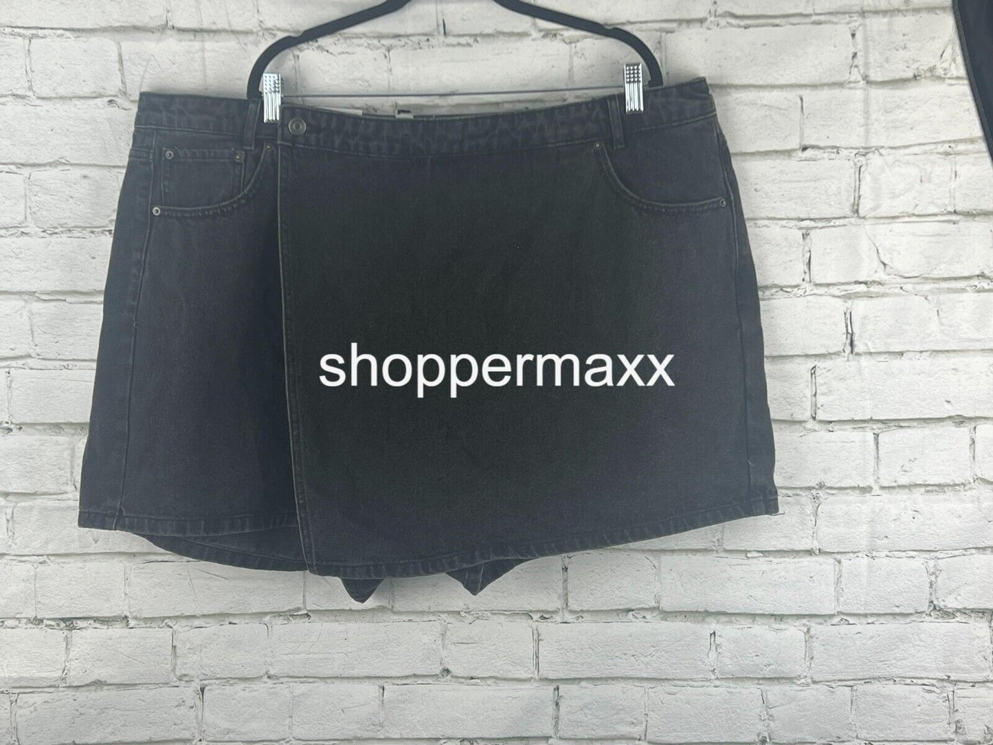 Women's Asymmetrical Denim Mini Skort - Future Collective, Dark Wash, 22