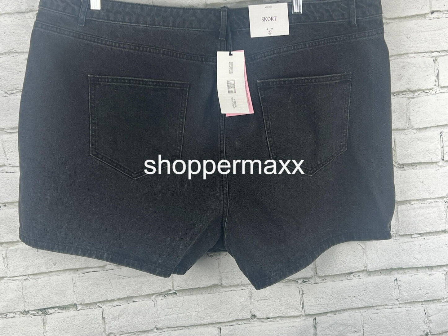 Women's Asymmetrical Denim Mini Skort - Future Collective, Dark Wash, 22