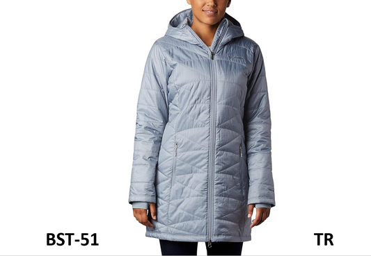 Columbia Women's Mighty Lite Hooded Jacket, Winter Jacket, Tradewinds Grey Small