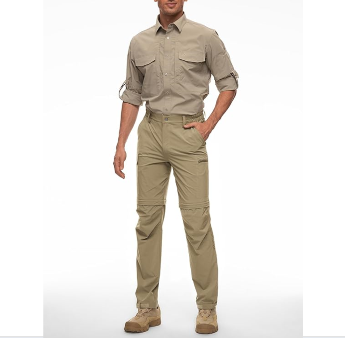 Wespornow Men Convertible-Hiking-Pants Quick Dry Lightweight Zip Off Breathable