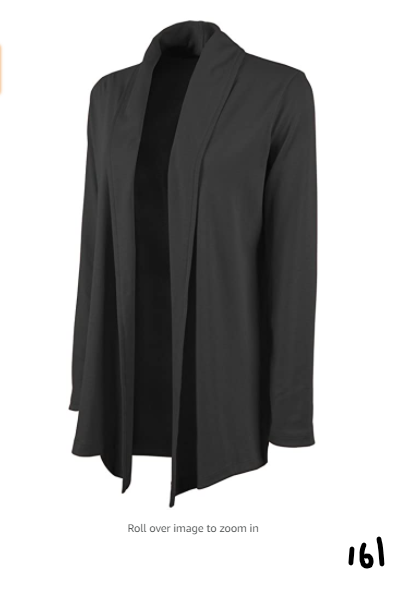 Charles River Apparel Women's Cardigan Wrap, Black, XS