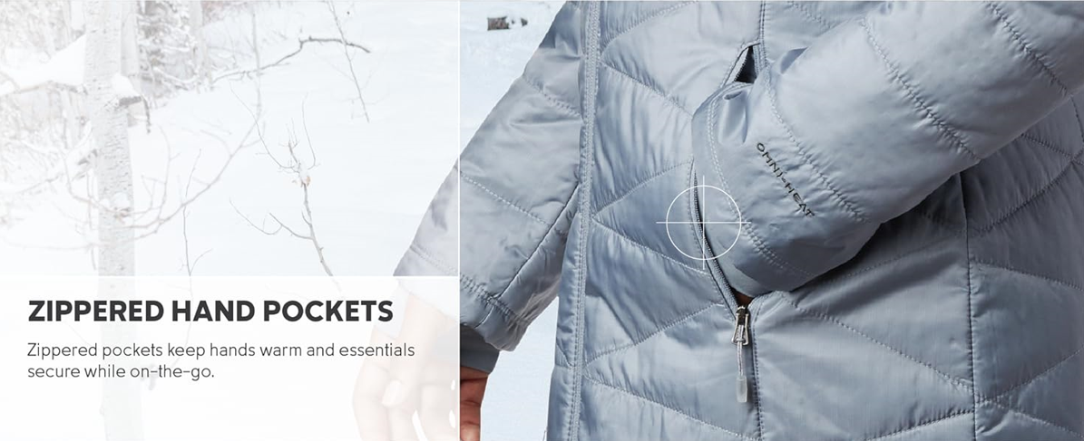 Columbia Women's Mighty Lite Hooded Jacket, Winter Jacket, Tradewinds Grey Small