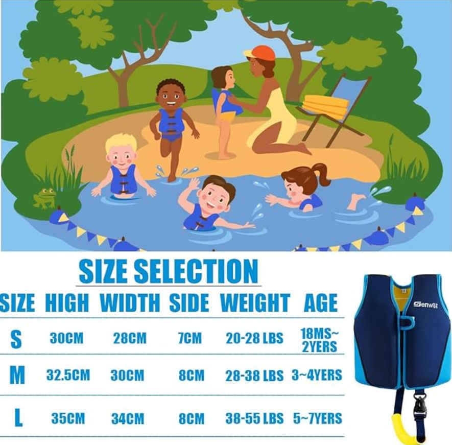 Baby Girl Swim Vest- Genwiss Swim Float, Training Jacket for Age 18 months-2 yrs