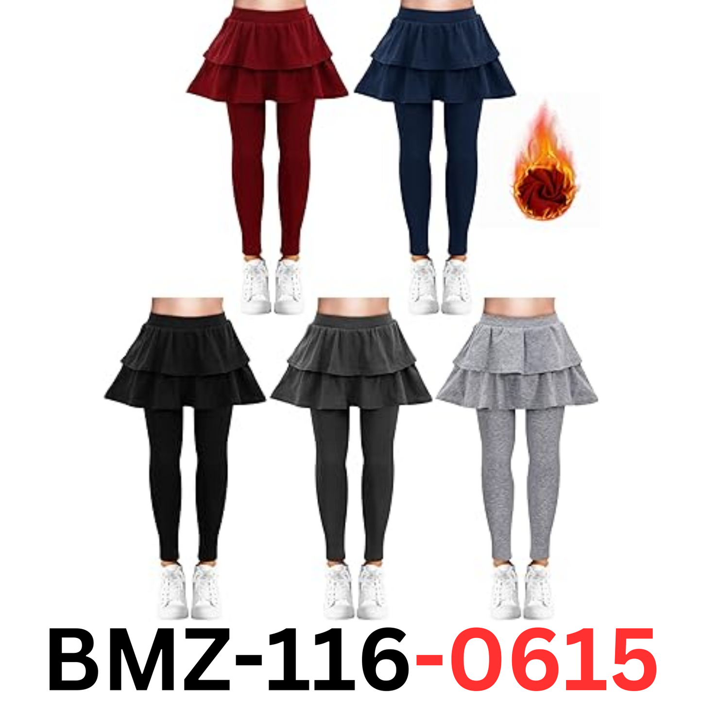 Taiyin 5 Pack Girls Skirt Cotton Ruffle Tutu Pant Footless Warm Legging 9-10 Yrs