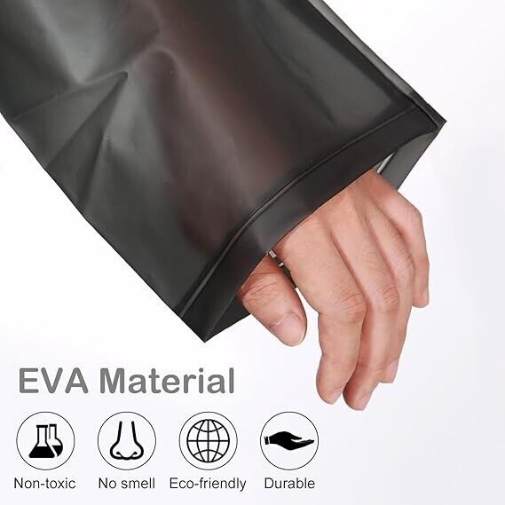 UNIQUEBELLA EVA Raincoat Waterproof Rain Poncho Reusable Unisex Long Cape Blk XL