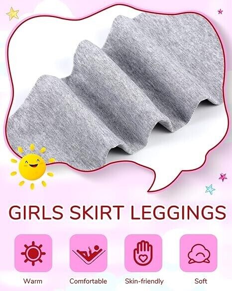 Taiyin 5 Pack Girls Skirt Cotton Ruffle Tutu Pant Footless Warm Legging 9-10 Yrs
