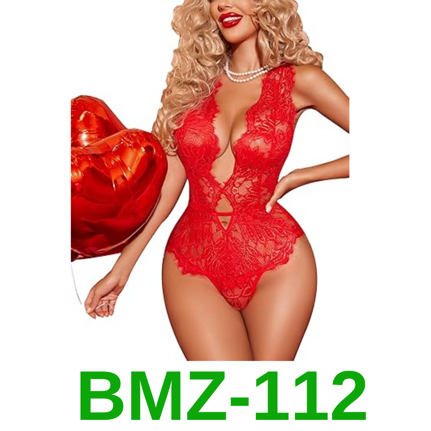 Avidlove Women One Piece Lingerie Lace Bodysuit Deep V Teddy Mini Babydoll, M