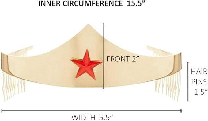 DC Comics Wonder Woman Golden Tiara with Red Gem Star