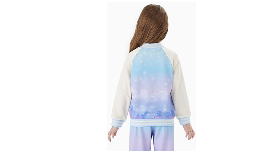 Disney Frozen Elsa Toddler Girls Varsity Bomber Letterman Baseball School, 4-5T