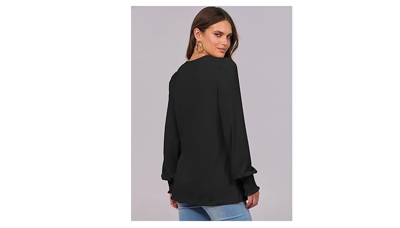 ANRABESS Long Sleeve Shirts for Women Fall Fashion 2024 Dressy Casual Blouses, L