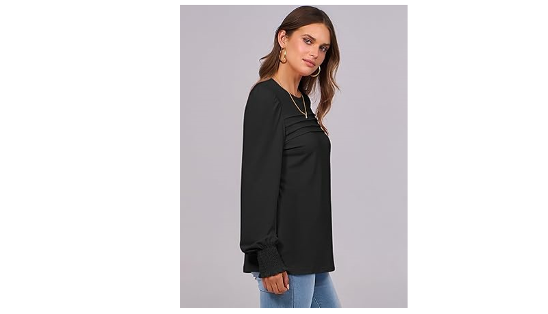 ANRABESS Long Sleeve Shirts for Women Fall Fashion 2024 Dressy Casual Blouses, L