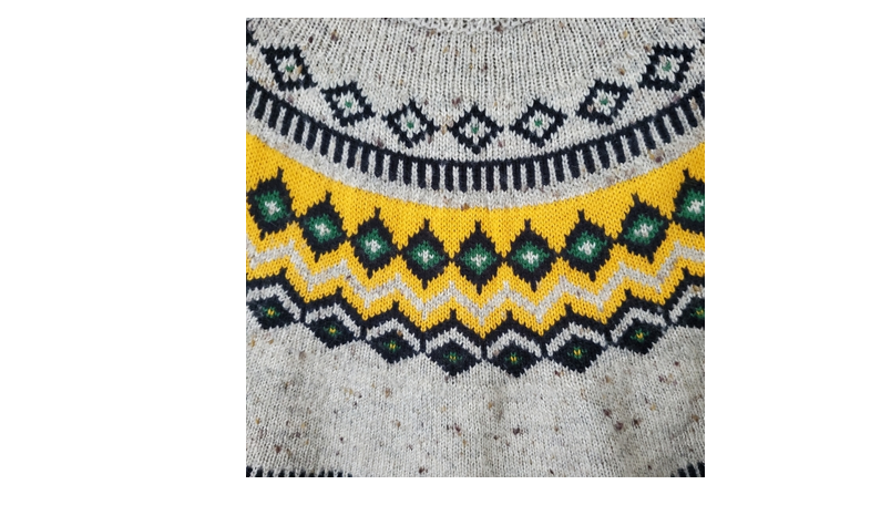 Weatherproof Vintage Ladies' Fairisle Sweater, Oatmeal, Small