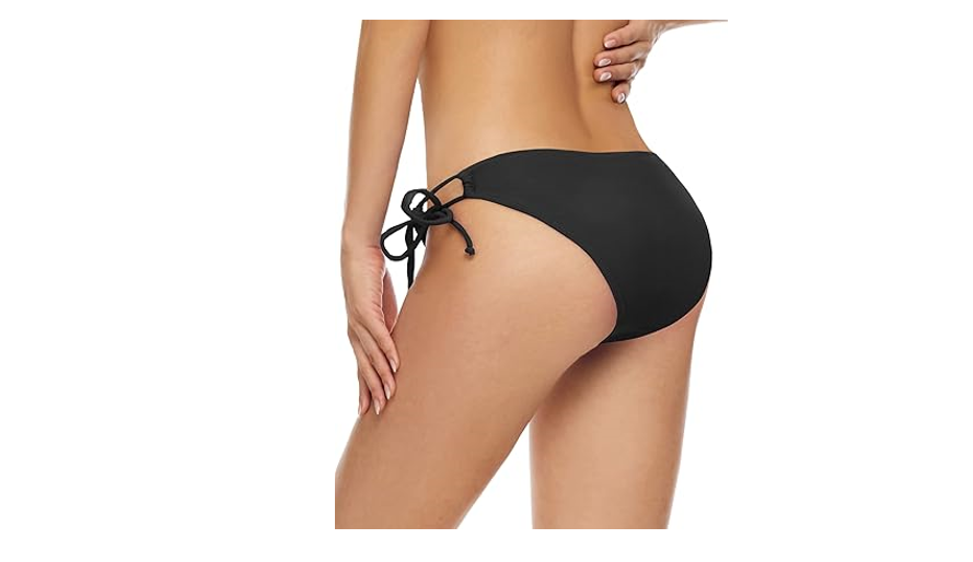 Bellecarrie Women's Tie Side Bikini Bottoms Low Rise String Bathing Suits, S