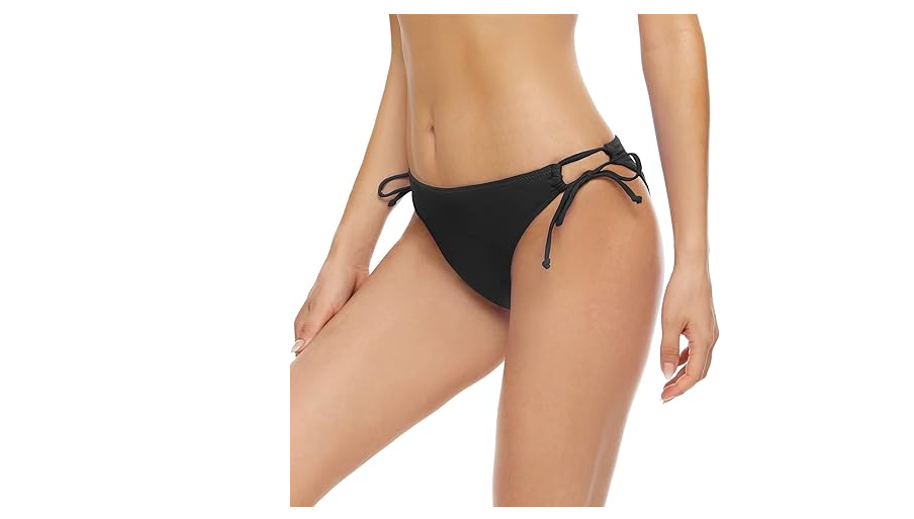 Bellecarrie Women's Tie Side Bikini Bottoms Low Rise String Bathing Suits, S