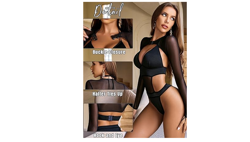 Avidlove Festival Outfits for Women Rave Bodysuits Buckle Shrug Crop Top for, L