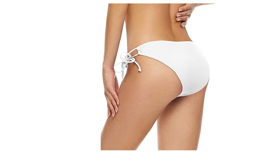 Bellecarrie Women's Tie Side Bikini Bottoms Low Rise String Bathing Suits, S