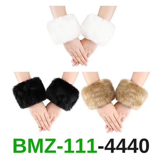 3 Pairs Women Wrist Winter Warmers Faux Fur Cuff Warmers Arm Leg Warmers