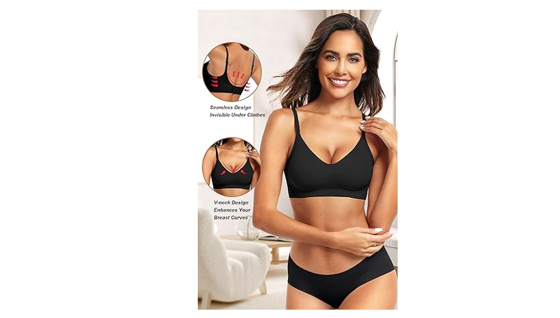 Vertvie Womens Seamless Bra No Underwire Comfort Push Up Bras Buttery Soft, XL