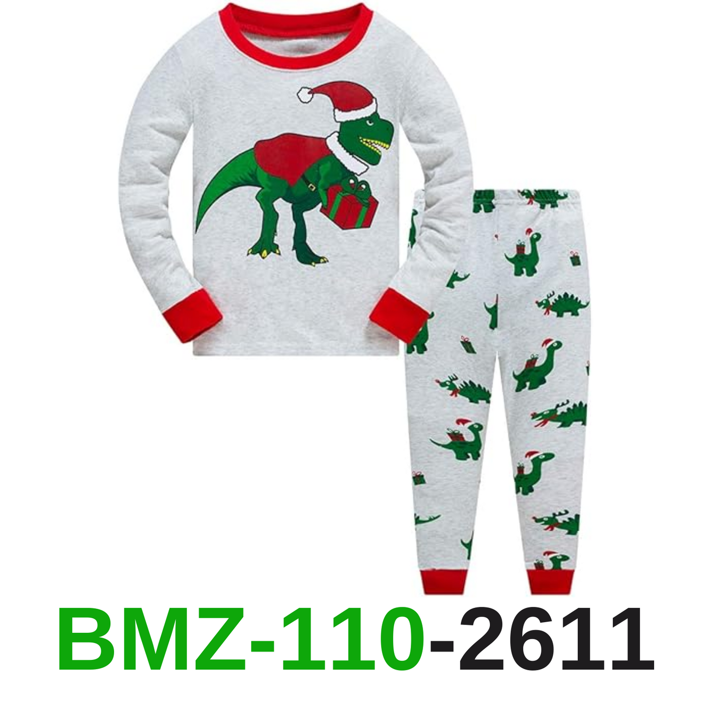 Boys Christmas Pajamas for Toddler Clothes Set Dinosaur Sleepwear Long Sleeve,7T