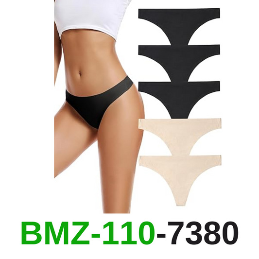 voenxe Seamless Women Underwear Thongs,No Show Ladies Thong,Invisible No Line, L