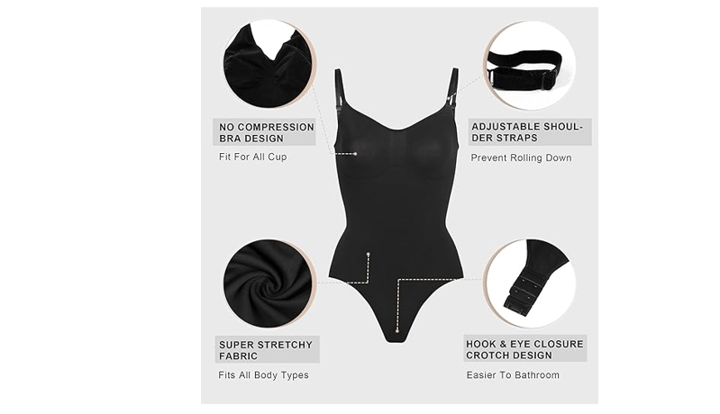 YIANNA Women Shapewear Tummy Control Bodysuit Seamless Sculpting, XXS/XS