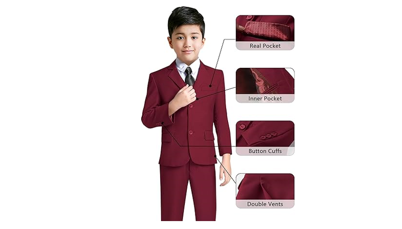 YuanLu Boys Suit for Kids Tuxedo Wedding Ring Bearer Outfit Boy Formal Suits, 4T