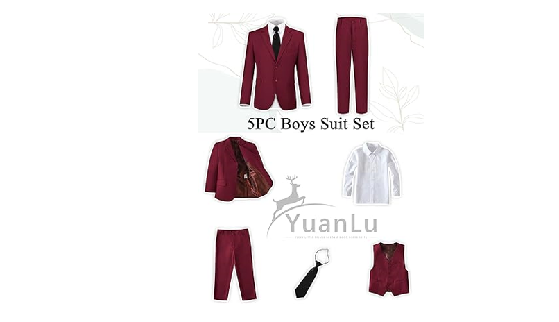 YuanLu Boys Suit for Kids Tuxedo Wedding Ring Bearer Outfit Boy Formal Suits, 4T