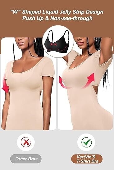 Vertvie Women's Seamless Bra No Underwire Comfort Push Up Wireless Bra Black, XL