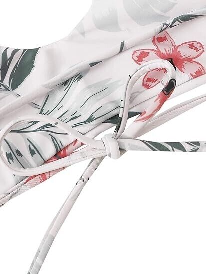 SweatyRocks Women's Sexy Bathing Suit Floral Print Cross Back Bikini Swimsuit, M