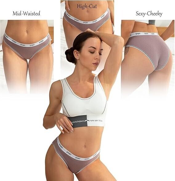 Cinvik Plus Size Bikini Underwear Stretchy Cotton Panties Women Briefs 6 pcs, 4X