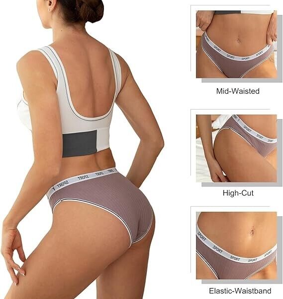 Cinvik Plus Size Bikini Underwear Stretchy Cotton Panties Women Briefs 6 pcs, 4X