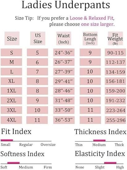 Cinvik Plus Size Bikini Underwear Stretchy Cotton Panties Women Briefs 6 pcs, 4X