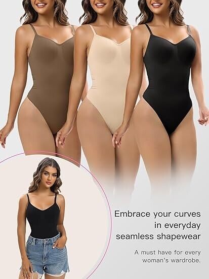 YIANNA Women's Tummy Control Bodysuit Seamless Snatched Waist Shapewear, XXS/XS