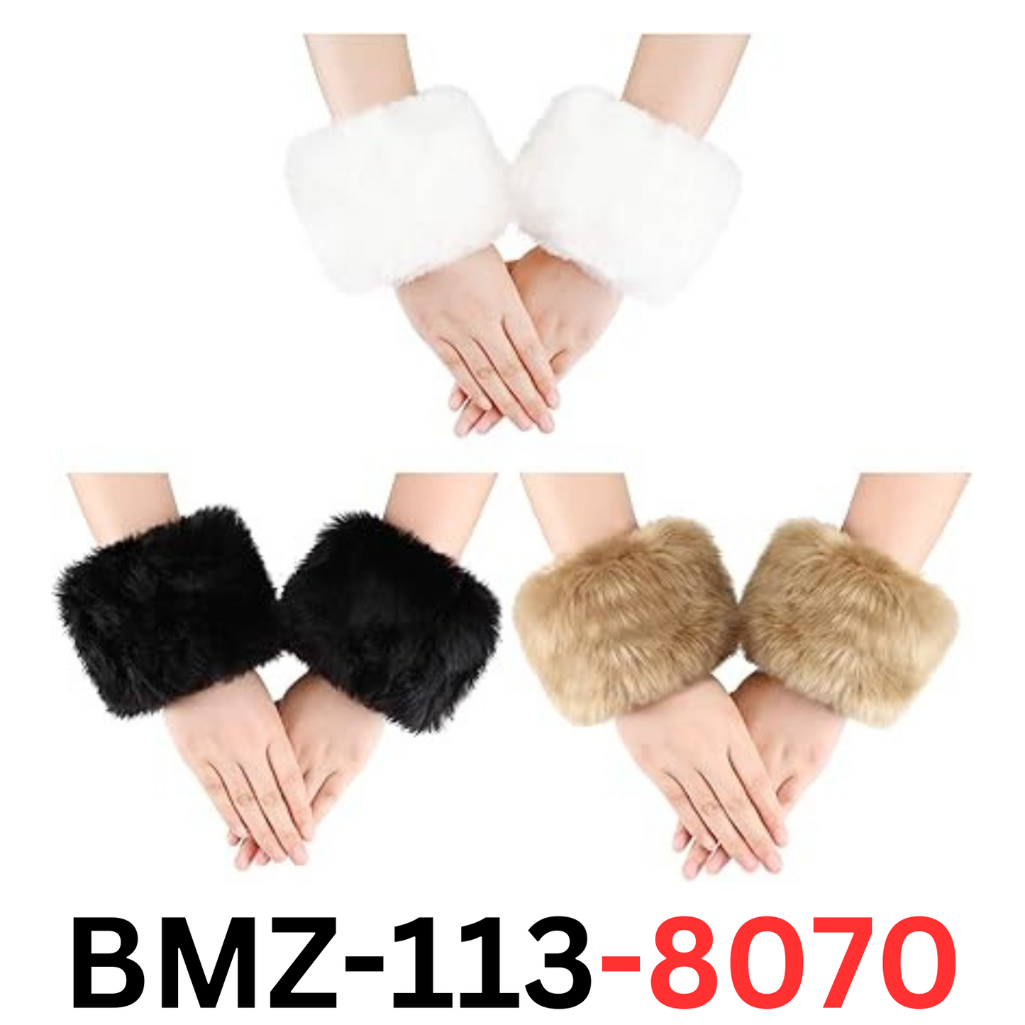 3 Pairs Women's Wrist Winter Warmers Faux Fur Cuff Warmers Arm Leg Warmers- Gift