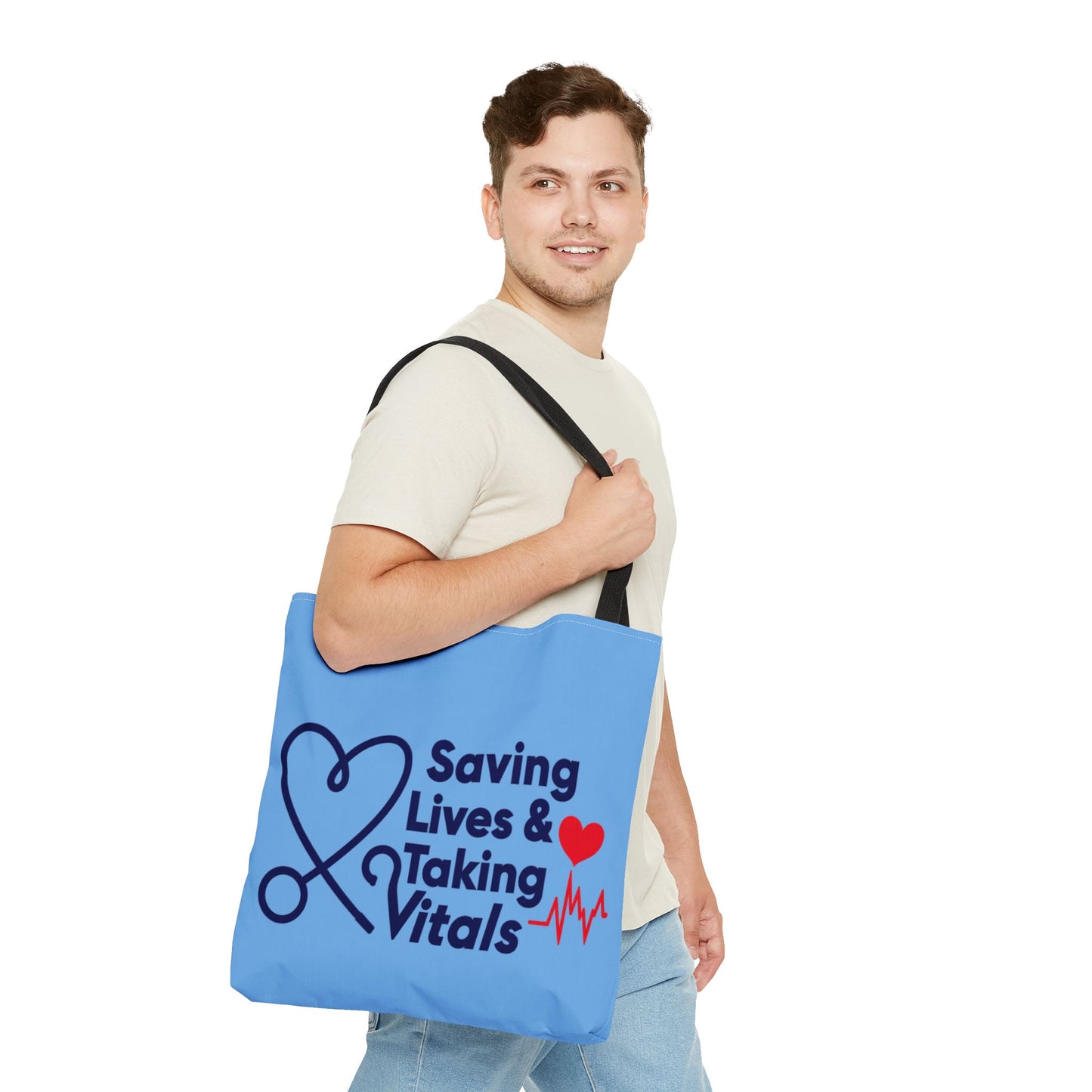 Tote — "Saving Lives & Taking Vitals" Medical Nurse Stethoscope Tote Bag
