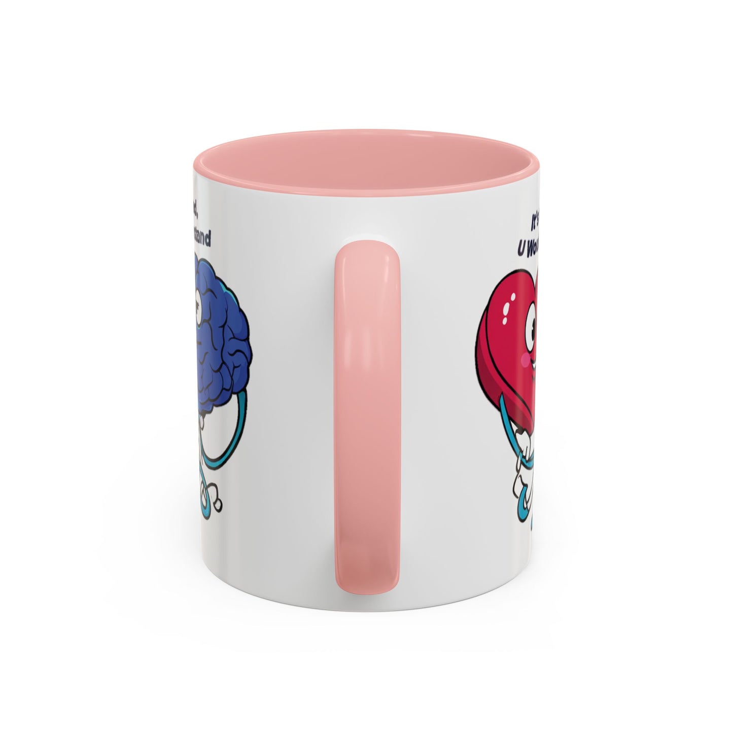 'It's Complicated, U Wouldn't Understand' Heart & Brain Accent Coffee Mug