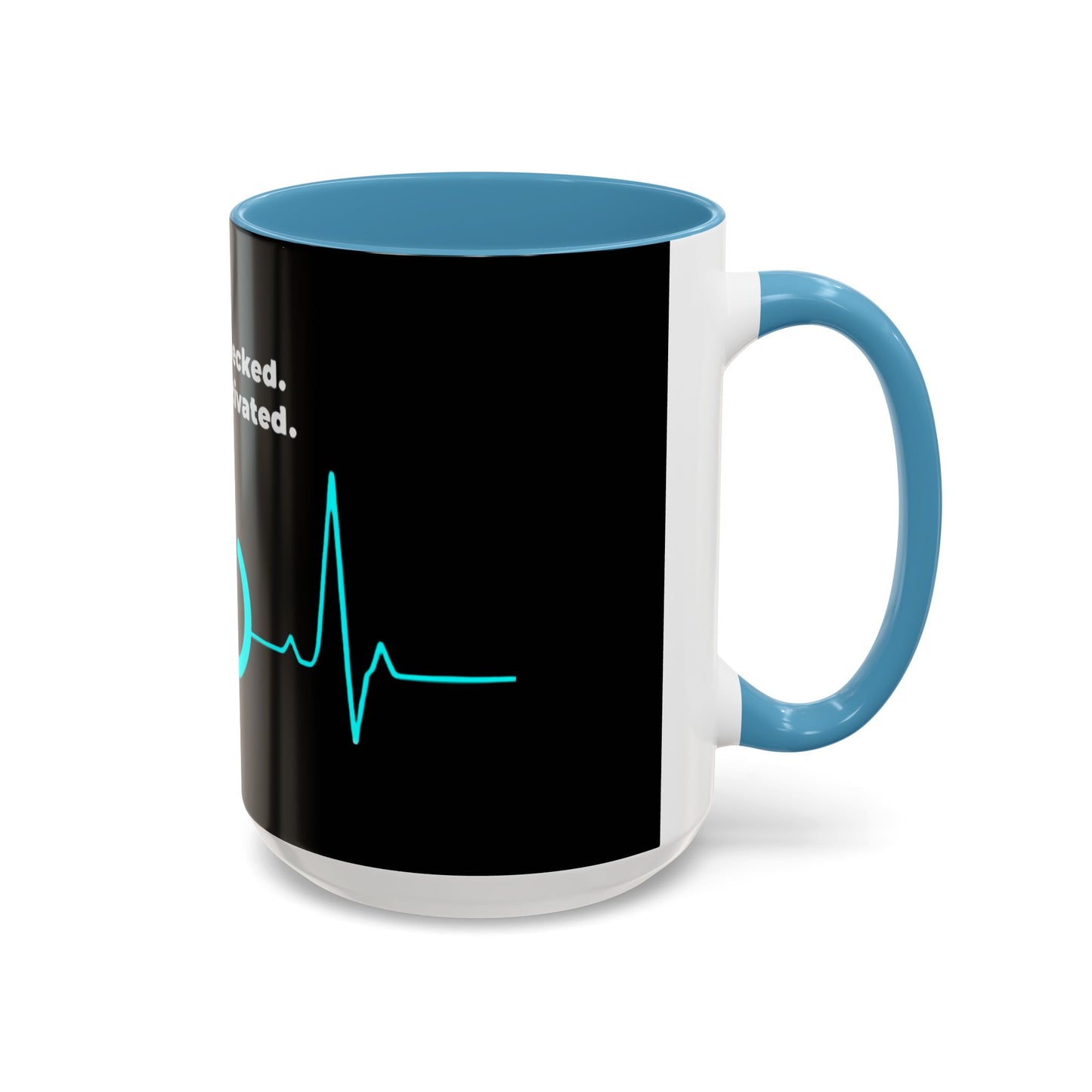 Vitals Checked. Mode Activated. Coffee Mug — Medical ECG Power Button Accent Mug (11/15oz)