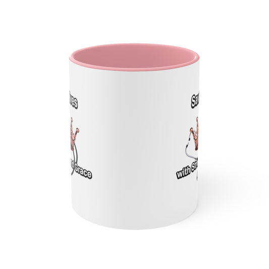 Accent Mug — "Saving Lives with Strength and Grace" Nurse Stethoscope Coffee Cup