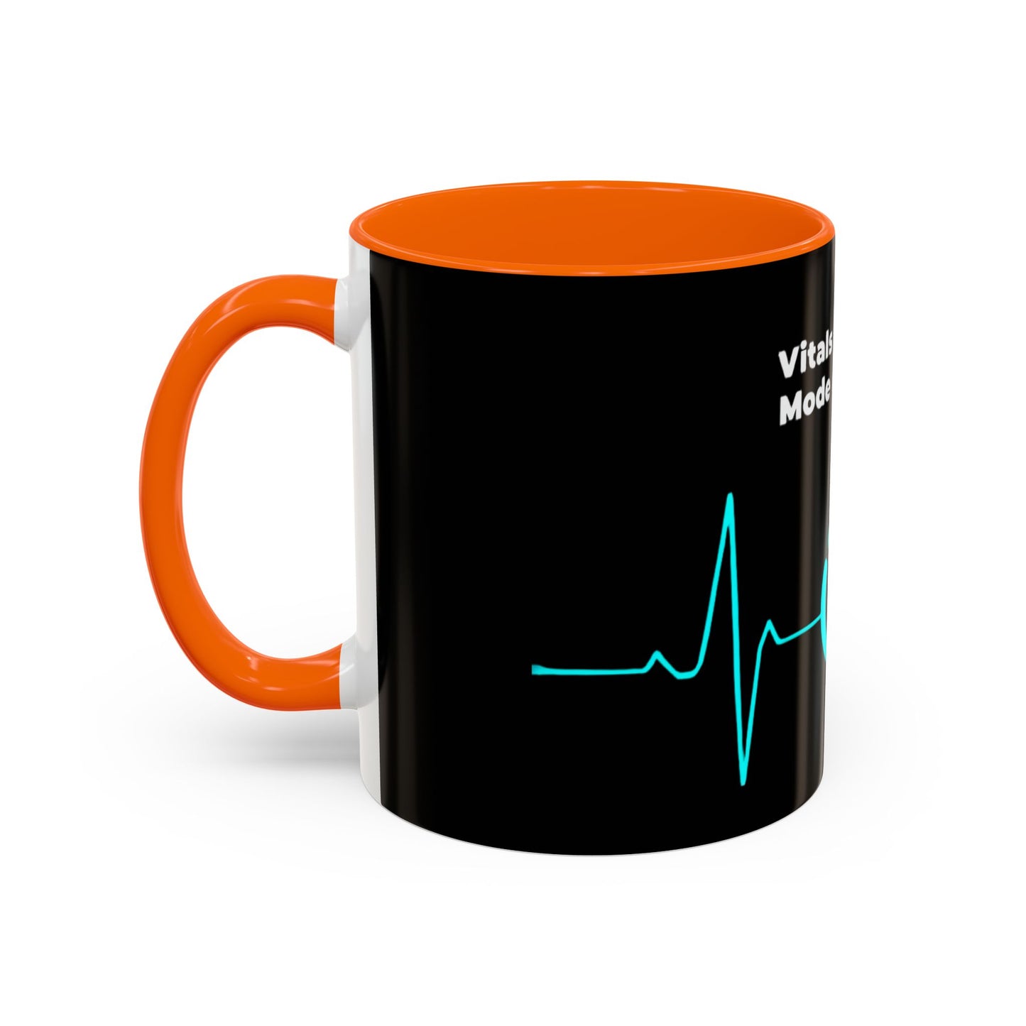 Vitals Checked. Mode Activated. Coffee Mug — Medical ECG Power Button Accent Mug (11/15oz)
