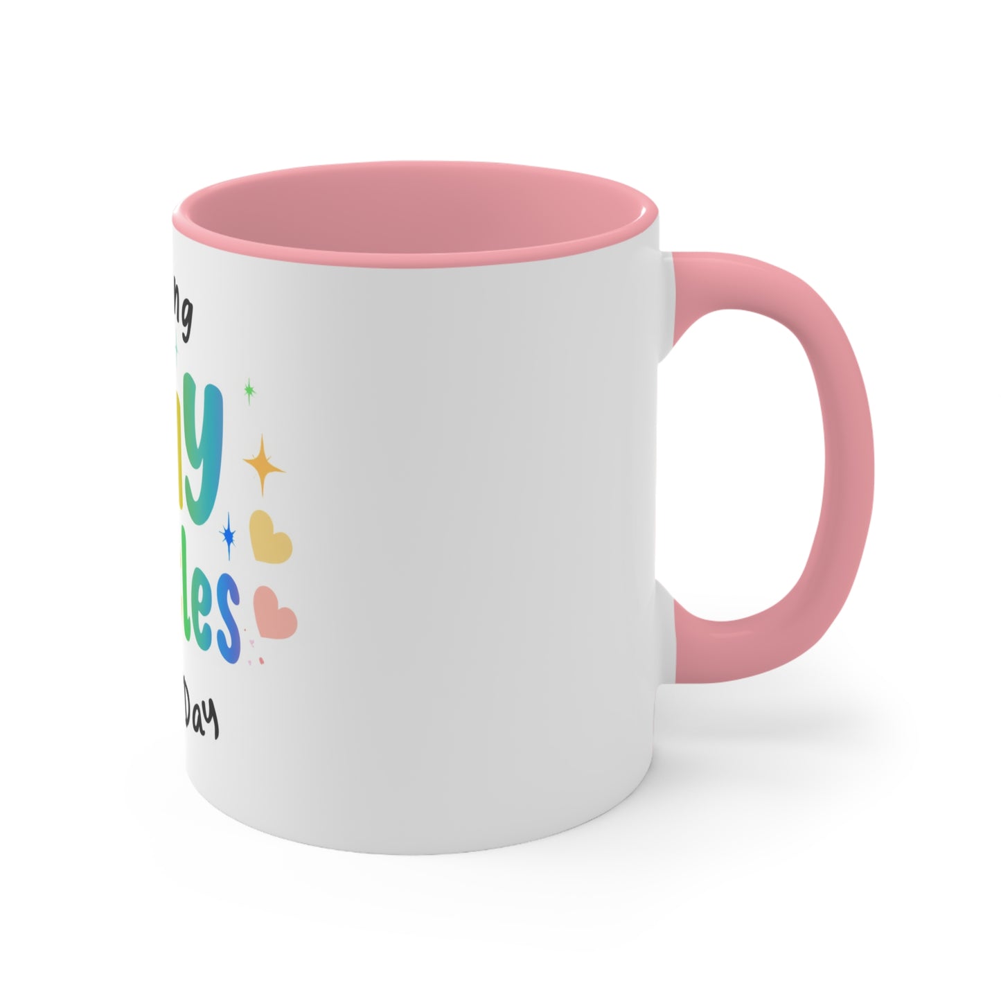 Creating Tiny Miracles Every Day Accent Mug — Inspirational Coffee Cup for Caregivers & Teachers
