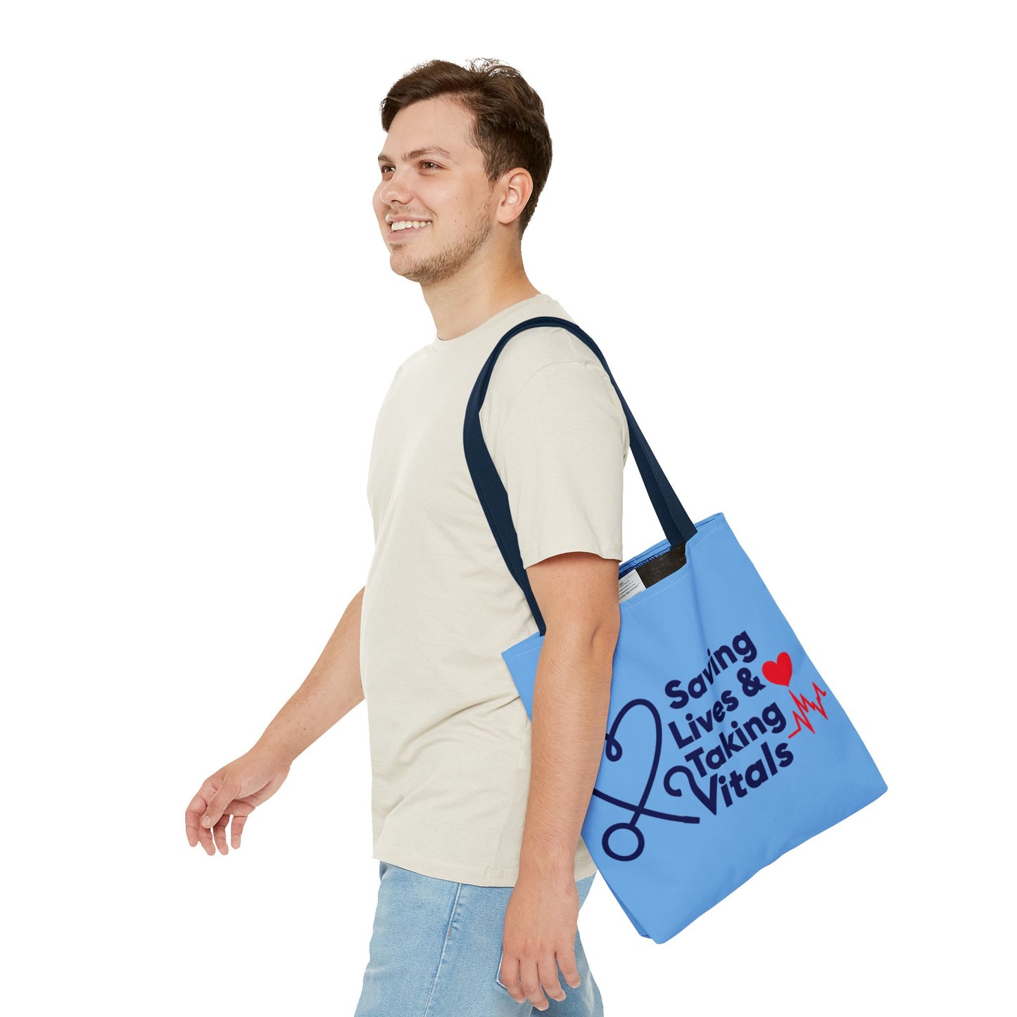 Tote — "Saving Lives & Taking Vitals" Medical Nurse Stethoscope Tote Bag