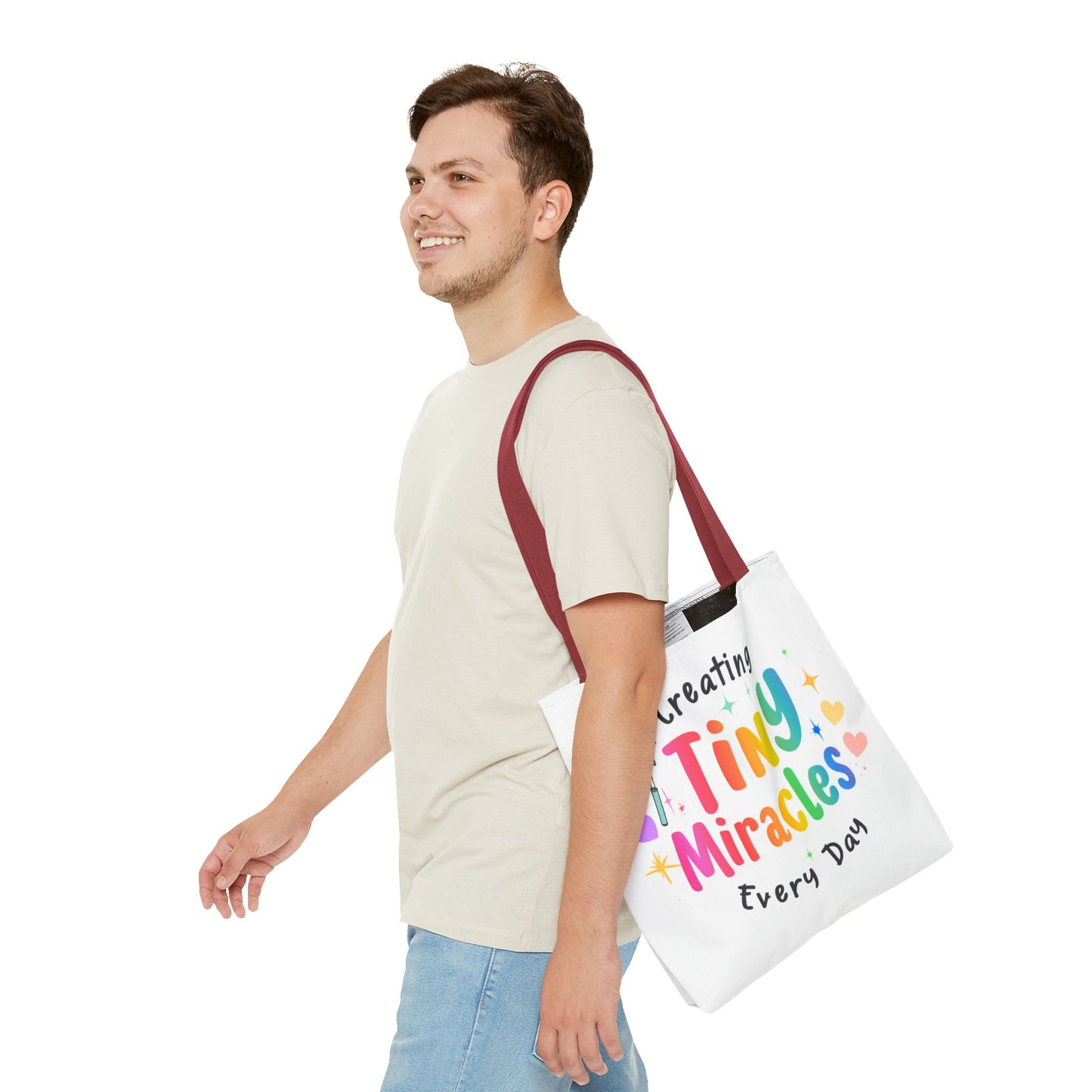 Tote Bag — "Creating Tiny Miracles Every Day" Colorful Inspirational Tote
