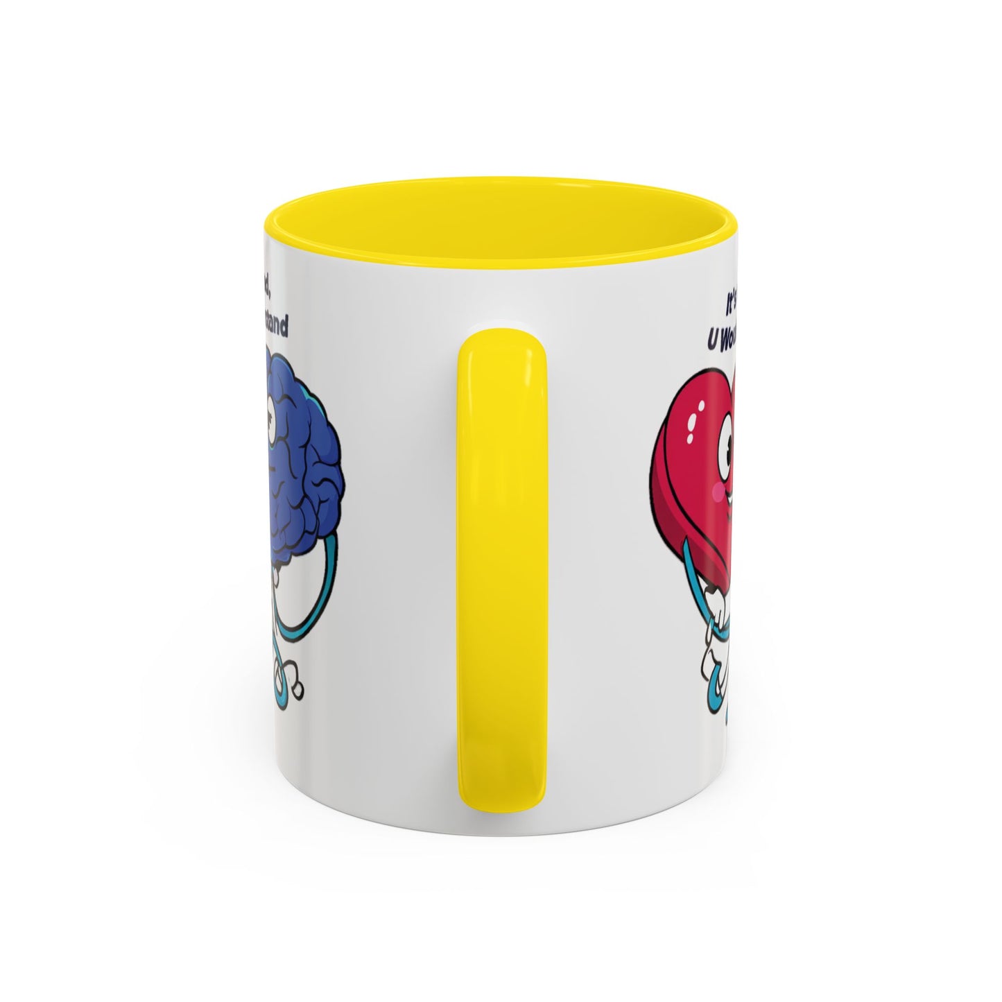 'It's Complicated, U Wouldn't Understand' Heart & Brain Accent Coffee Mug