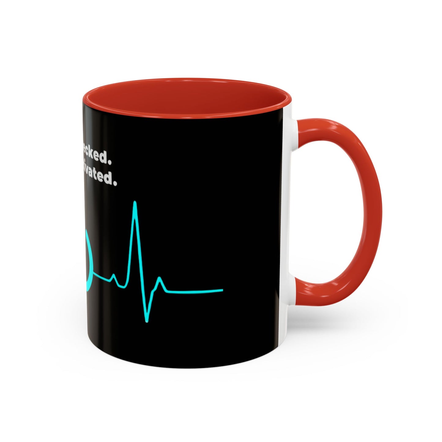 Vitals Checked. Mode Activated. Coffee Mug — Medical ECG Power Button Accent Mug (11/15oz)