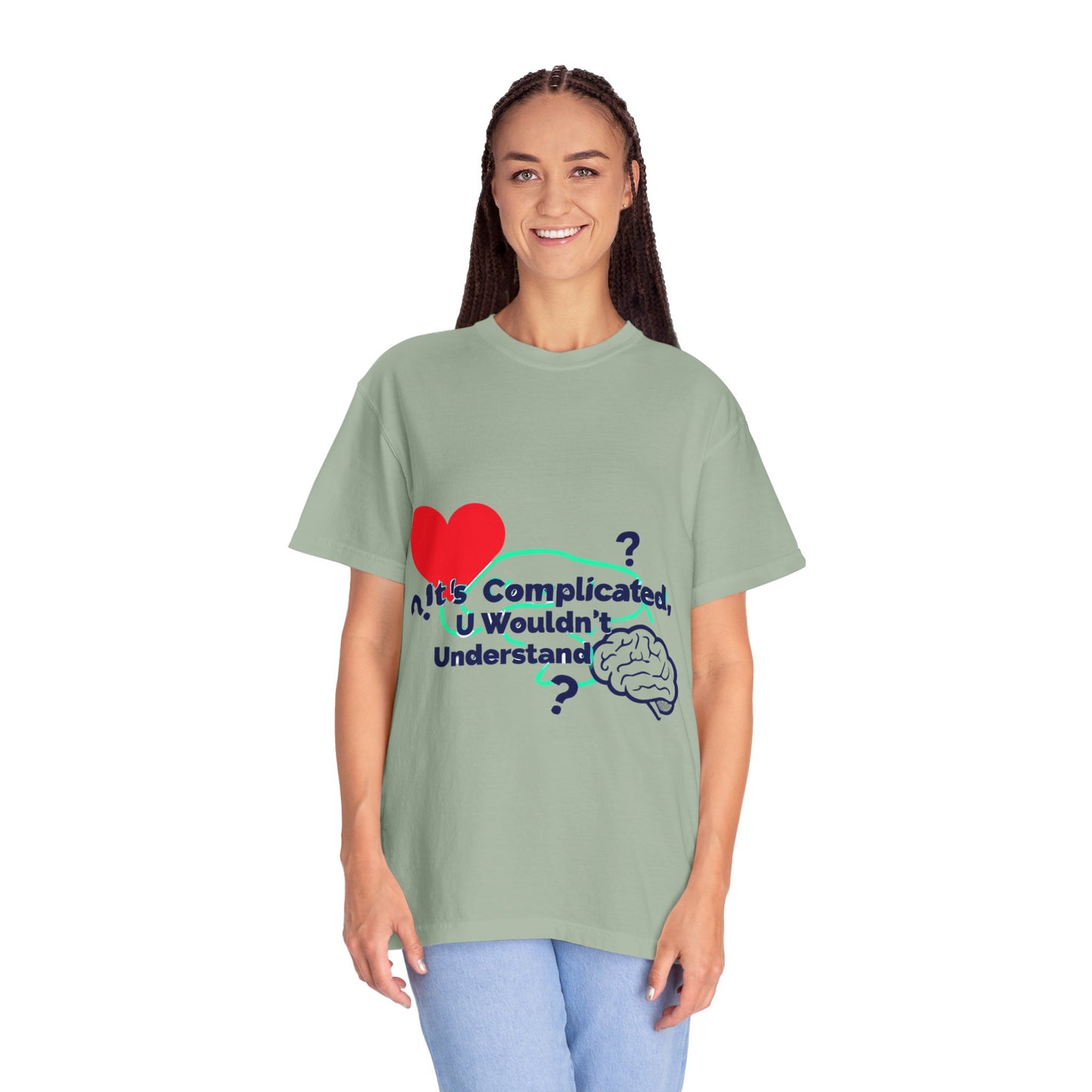 Emotion vs Logic T‑Shirt — “It’s Complicated, U Wouldn’t Understand” Heart & Brain Graphic Tee